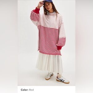 We The Free Red and White Striped Top